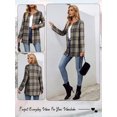 thumbnail image 6 of HUBERY Women Open Front Long Sleeve Houndstooth Plaid Print Cardigan, 6 of 6