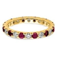 thumbnail image 4 of 14k 3/4 carat Lab Grown Diamond VS/SI+ G+ and Lab Created Ruby Size 7 Eternity Band, 4 of 6