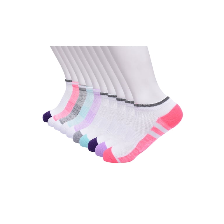 Athletic Works Girls Cushioned No-Show Socks 10-Pack photo 3