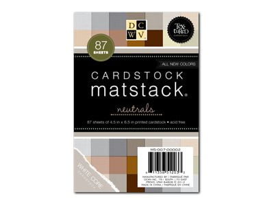 DCWV Matstack Neutrals - Cardstock - 4.49 in x 6.5 in - 87 sheets - assorted - card stock