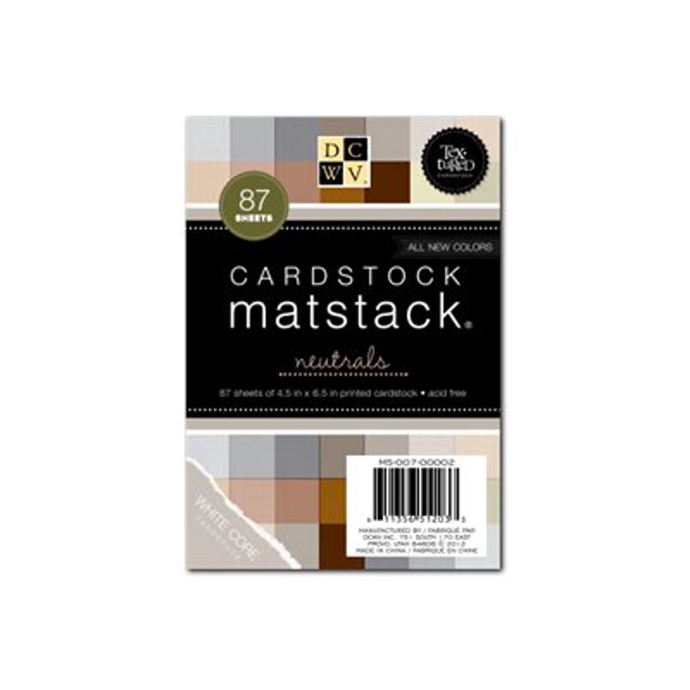 DCWV Matstack Neutrals Cardstock 4.49 in x 6.5 in 87 sheets