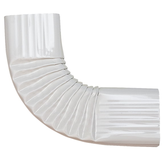 90°, Downspout Elbow, Style B, 3"x4", Aluminum, White