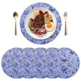thumbnail image 3 of Blue Butterfly and Flower Pattern 15.4in Diameter PVC Plate Mat, Heat-Resistant and Cuttable, Kitchen Decor, 3 of 7