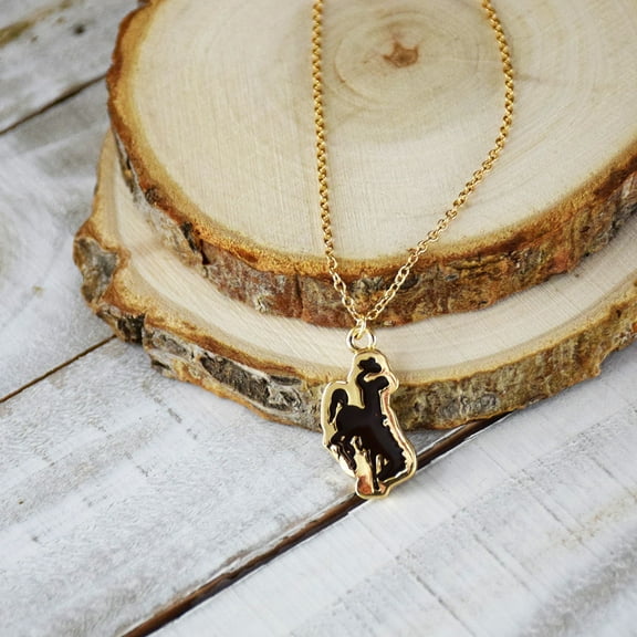 Fan Frenzy Gifts Wyoming Cowboys Licensed Fan Women's Necklace with Pendent