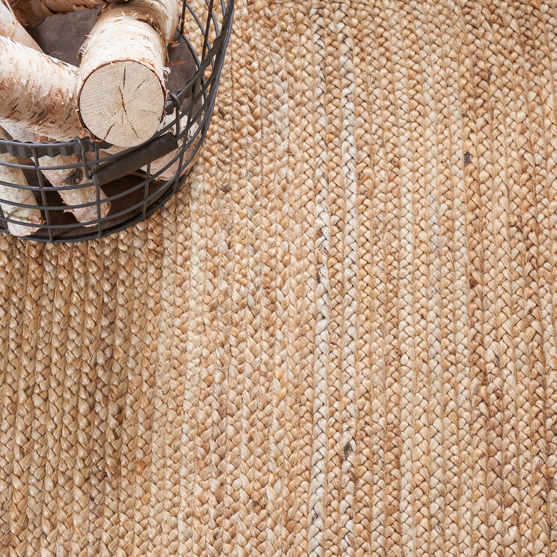 SAFAVIEH Natural Fiber Joshua Bordered Area Rug, Natural/Grey, 5' x 8' Oval
