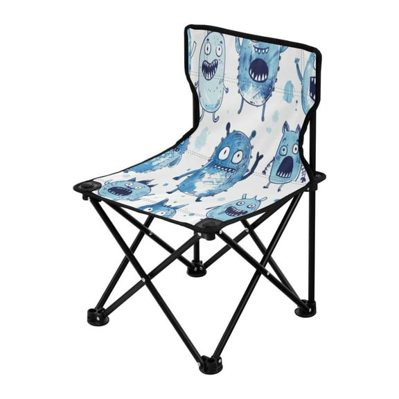 Outdoor Folding Chair 14.46x14.46x22.83 Inches, Camping Folding Chair Easy to Carry Ideal for Outdoor Picnics Camping Park Fishing Little Blue Cartoon Monsters Cute