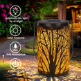 thumbnail image 3 of Farol solar, resistente al agua IP65, recargable, para exteriores, lámpara de mesa LED de metal, decorativa, ideal para patio, jardín, fiesta, patio, porche y camino (madera blanca)., 3 of 3