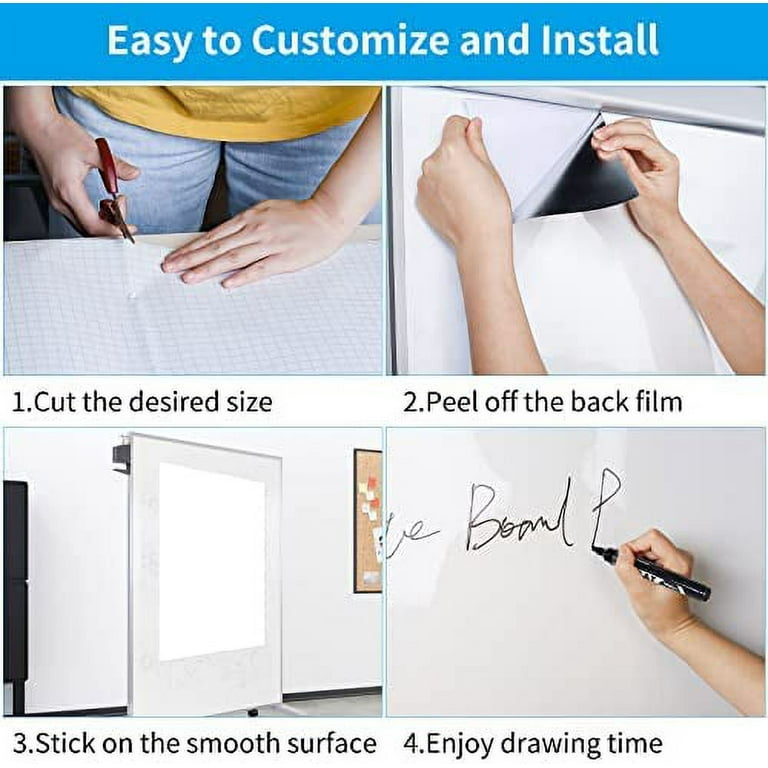 Dry Erase Board With Adhesive Back. Wall White Board Stick, Dry