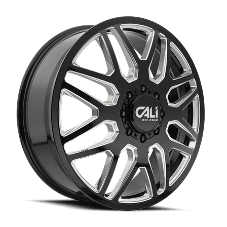 24x8.25 Cali Off-Road 9115D Invader Black/Mill Dually Front Wheel 8x6.5 (115mm)
