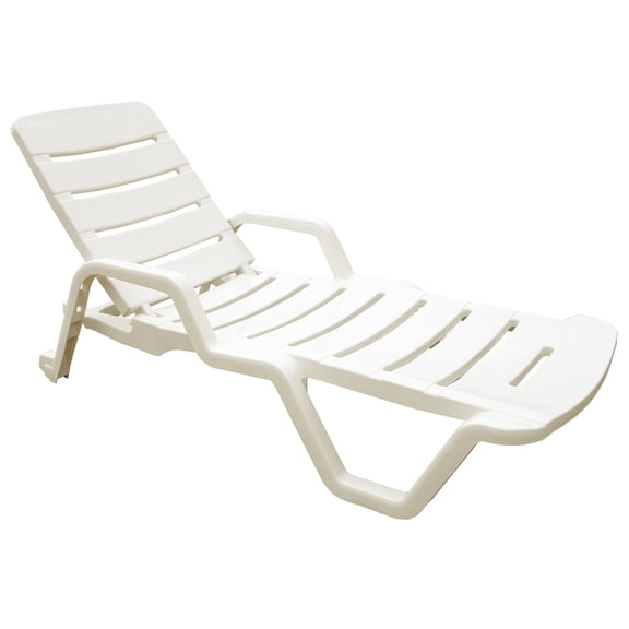 Adams Manufacturing Weather Resistant Polypropylene Outdoor Chaise Lounge - White