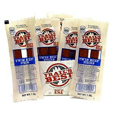 Trail's Best Twin Beef Jerky Sticks. Pack of 20 in Each Box. Perfect On the Go Protein (Best Deer Jerky Marinade)