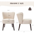 thumbnail image 2 of Silla Decorativa De Mediados De Siglo, Silla De Salón, Silla con Respaldo Alto y Patas Ajustables, Silla Auxiliar para Dormitorio y Salón, Beige, 2 of 7