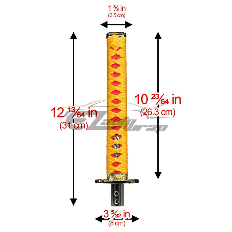 Samurai Sword Orange Red Shift Knob Shifter Alloy Katana Adapters