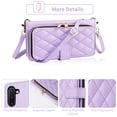 thumbnail image 3 of Furiet Wallet Case for Samsung Galaxy Note 10 5G with Wrist/Shoulder Strap Card Slots Zipper Flip Purse, Luxury PU Leather Stand Cell Phone Cover for Note10 Notes 10s Ten Not S10 Women Girls Purple, 3 of 8