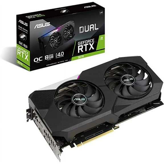 ASUS DUAL-RTX3070-O8G-V2 - OC Edition - graphics card - GF RTX 3070 - 8 GB GDDR6 - PCIe 4.0 - 2 x HDMI, 3 x DisplayPort