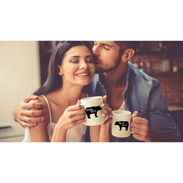 Mama Bear Papa Bear Coffee Mugs Set-14.2oz Funny Ceramic Couples