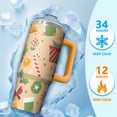 thumbnail image 4 of Holiday Snowman Christmas Tumbler 30oz with Handle and Straw, Insulated Stainless Steel Coffee Cup, Winter Water Bottle Gift for Women Men, 4 of 5