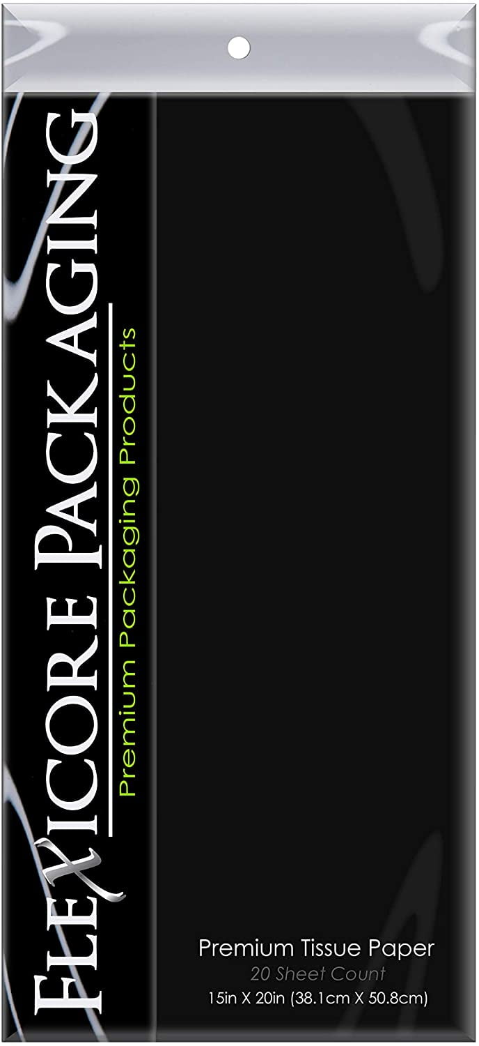 Flexicore Packaging Black Gift Wrap Tissue, (10 Rolls)
