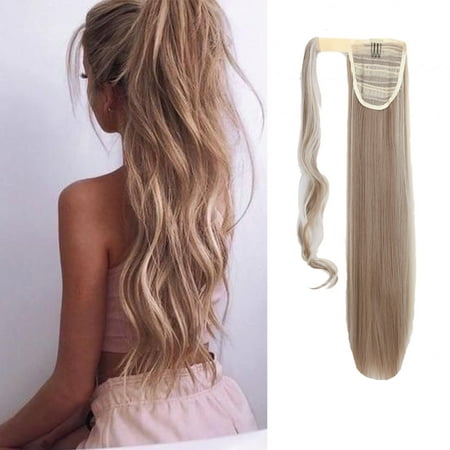 S Noilite Hot Sell Long Straight Tie Up Wrap Around Ponytail Clip