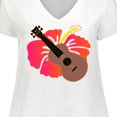 thumbnail image 4 of Inktastic Ukulele Hawaiian Music Women's Plus Size V-Neck T-Shirt, 4 of 5