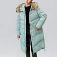 thumbnail image 2 of Patlollav Womens Winter Fashion Tooling Long Slim Hooded Cotton Jacket Coat, 2 of 6