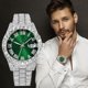 thumbnail image 4 of Reloj de cuarzo para hombre, relojes de moda para hombre, reloj de acero inoxidable, informal, de pulsera, de cristal, 4 of 5