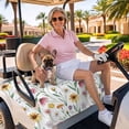 thumbnail image 3 of Golf Cart Seat Covers for 2 Seater, Spring Floral Soft Microfiber Cart Seat Towel Blanket, Watercolor Leaf Summer Botanical Absorbent Breathable Non Slip Bench Seats Protector for Golf Course 51"x31", 3 of 9
