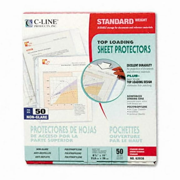 C-Line  Top-Load Polypropylene Sheet Protectors  Standard  Ltr  Non-Glare  50/box