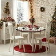 thumbnail image 5 of YOPINCO Round Fitted Tablecloth Spandex Stretch Table Cover Christmas Tree Pattern Tablecloth Elastic Edge Design Perfect for Winter Home Kitchen Dining Tables 48inch, 5 of 12