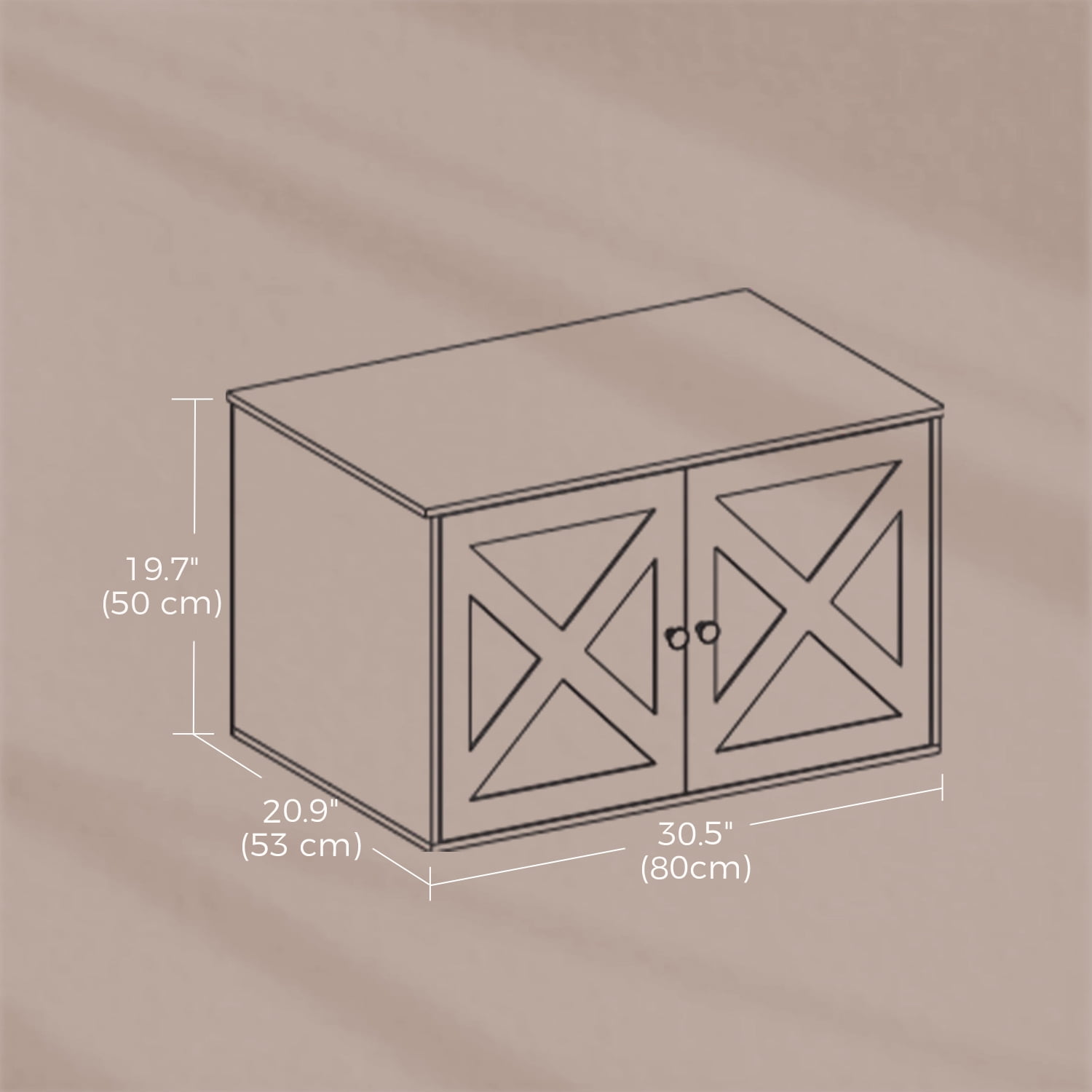 LEDREM Cat Litter Box Furniture Enclosure,Multi-Functional Hidden Washroom with Removable Divider for Indoor,L,Greige