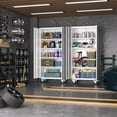 thumbnail image 2 of SUNCROWN Metal Storage Cabinet with Wheels,75” White Lockable Storage Cabinet with Doors and Shelves,Garage Storage Cabinet with Pegboards for Home,Office,Gym,Basement, Kitchen Pantry,Warehouse, 2 of 6