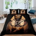 thumbnail image 3 of Pharaoh Duvet Cover Queen Ancient Egypt Tribe Comforter Cover Set for Boys Egyptian Pyramids Exotic Style Polyester Bedding Set, 3 of 7