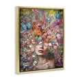 thumbnail image 4 of Stupell Industries Abstract Painterly Floral Face Animals Painting Gold Floater Framed Canvas Art Print Wall Art, 17 x 21, 4 of 10