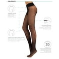 thumbnail image 2 of Calzitaly Seamless Sheer Tights with Comfortable Waistband, 15 Dernier Pantyhose (S, Black), 2 of 5