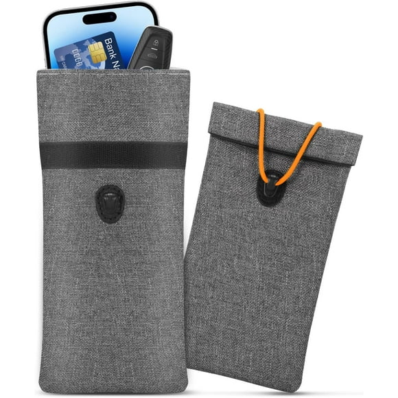 Faraday Bags for Car Keys and Cell Phone, 2 Pack Signal Blocking Key Pouch Cage, RFID Key Fob Shielding Case, Anti-Theft