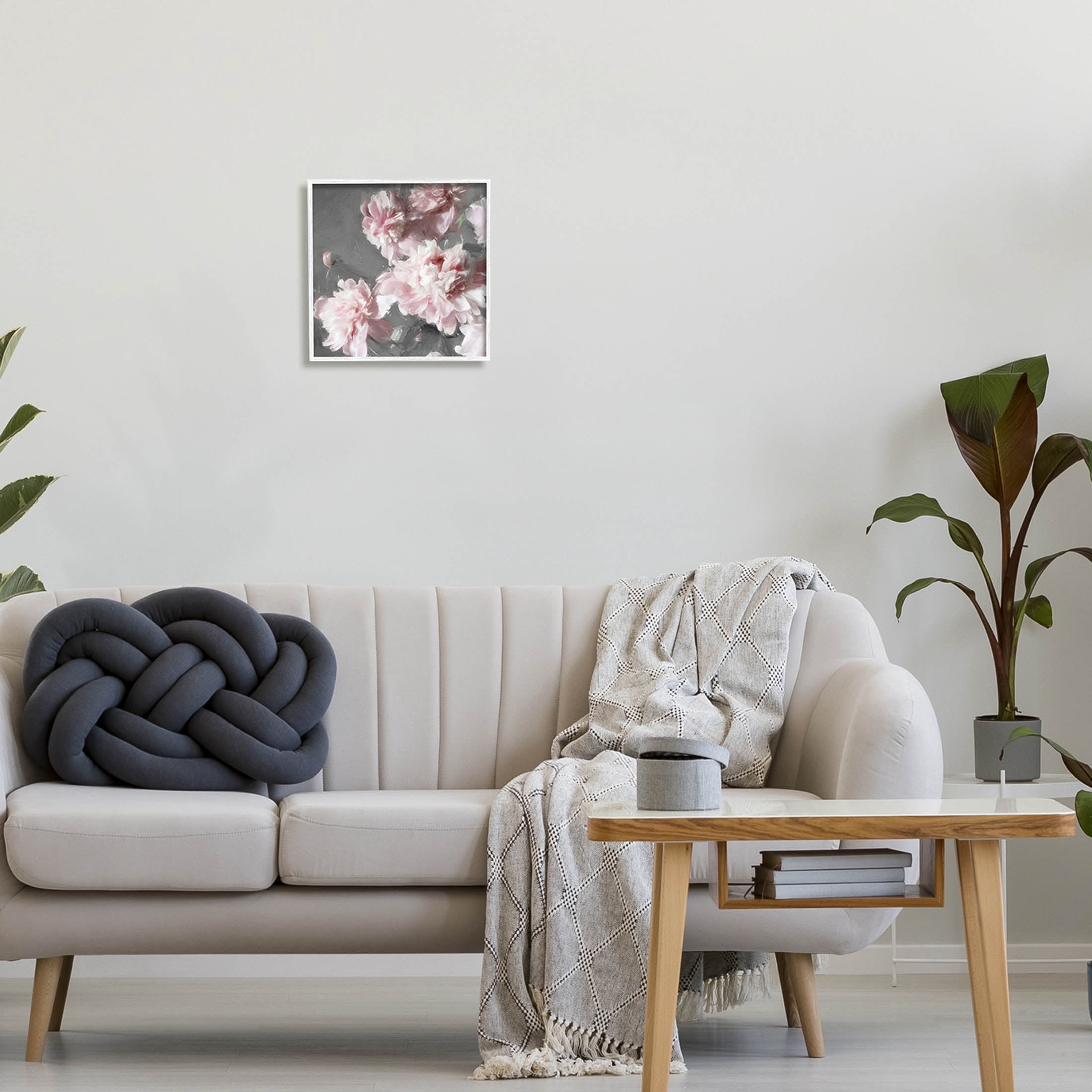 Pink Carnation Buds Blooming Botanical & Floral Graphic Art White Framed Art Print Wall Art