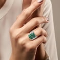 thumbnail image 7 of AeraVida Stripe Line Zig-zag Green Malachite .925 Silver Ring-8, 7 of 7