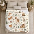 thumbnail image 5 of Cute Woodland Animals with Foxes Deer and Rabbits, Whimsical Forest Art for Kids, Nursery Wildlife Motif Cozy Flannel Blanket, Birthday Gift for Playroom and Bedroom Home Decor, 5 of 9