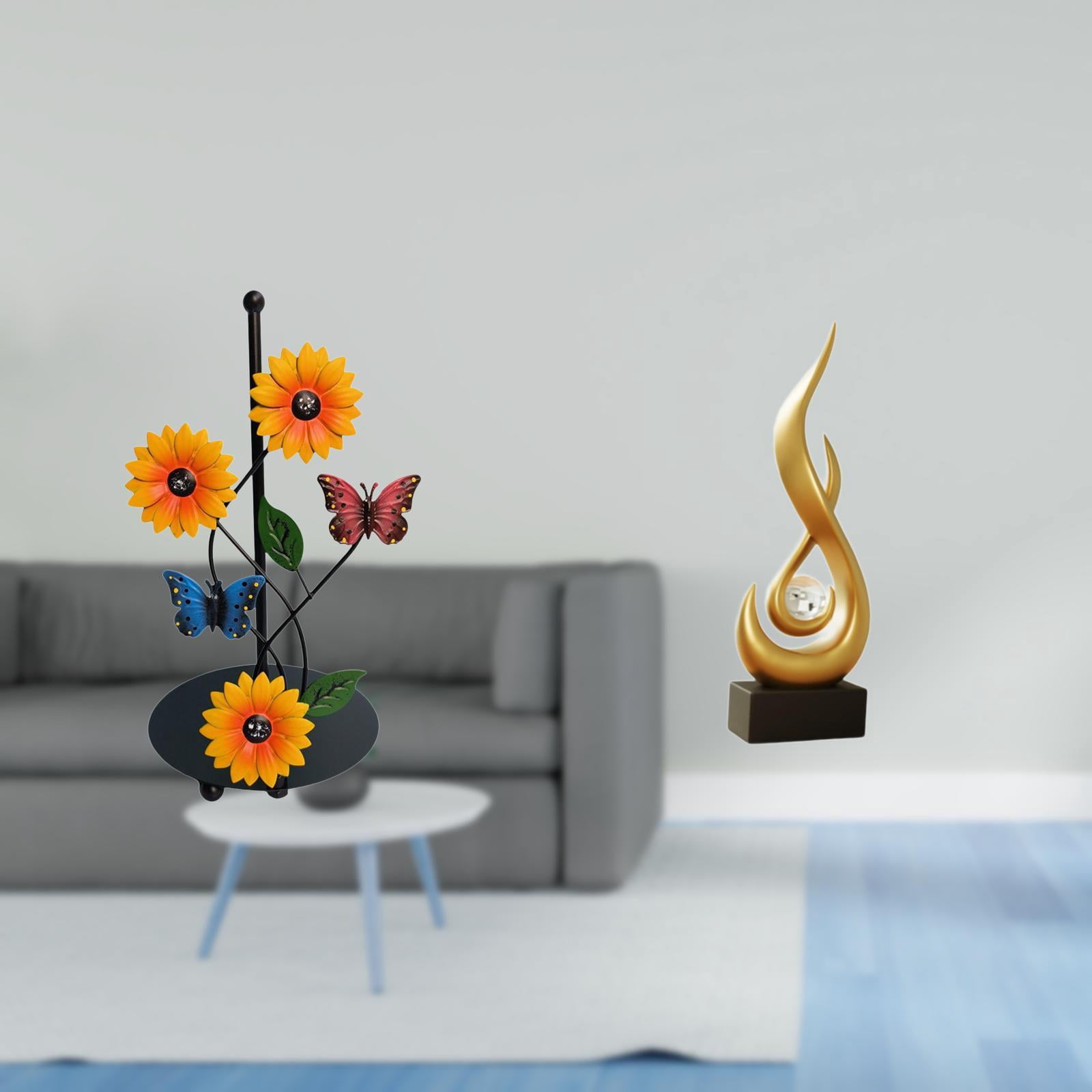 Fiocias Abstract Fire Sculpture Toilet Paper Holder Paper Towel Holder Countertop Resin Iron Ornament Modern Art Statue Suitable for Living Room Kitchen Bedro