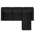 DHP Cooper Modern Sectional Sofa, Black Velvet