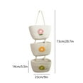 thumbnail image 3 of SLYNSHome Over the Door Hanging Basket,3-Tier Woven Cotton Wall-Mounted Storage Organizer Bag Decorative Hanging Kitchen Baskets, 3 of 6