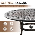 thumbnail image 4 of PATIO-IN 5 Piece Outdoor Patio Dining Set, Cast Aluminum Round Table and Chairs, Bronze, 4 of 7