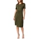 thumbnail image 1 of Vestido a media pierna asimétrico Rachel Roy con parte delantera drapeada para mujer verde mediano, 1 of 2