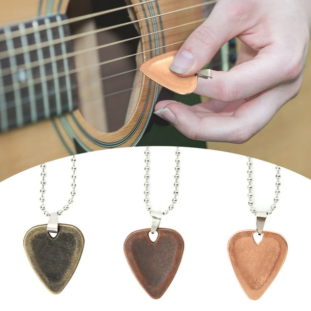 Mens guitar shop pick necklace