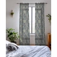 thumbnail image 3 of Blue Boho Sheer Curtains 63 Inch Length 2 Panels Set for Living Room/Bedroom, Vintage Ethnic Tribe Abstract Art Floral Kitchen Curtains Grommet Semi-Sheer Curtains Drapes Window Treatments 42"x63"x2, 3 of 7