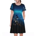 thumbnail image 1 of Balery Planet Earth Vestidos sueltos de manga corta para mujer, vestidos de verano 2025, vestidos casuales de corte A con vuelo., 1 of 6