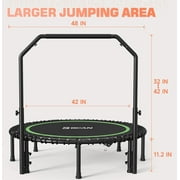 BCAN 550 LBS Foldable Mini Trampoline, 48 Fitness Trampoline with Bungees, Stable & Quiet Exercise Rebounder for Kids/Adults