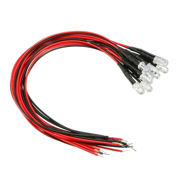10pcs 5mm  Pre Wired light RGB Fast Flash Flashing 20mA 9-12V 20cm