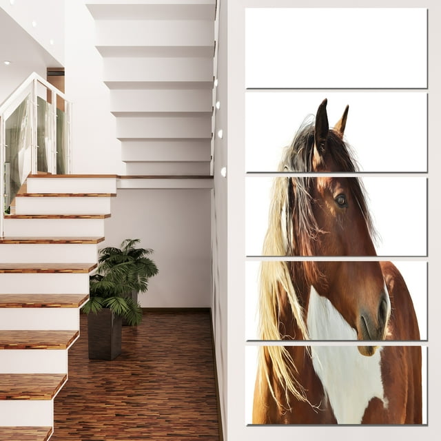 Grande Illustration de Cheval Brun - Impression sur Toile d'Animal
