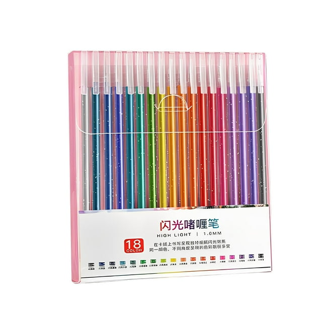 Plastic Glitter Gel Pens, B Adult Coloring Pens, Glitter Gel Pen Set for Adult Coloring, Smooth Writing, Acid-Free Ink, for Drawing, Doodling, Crafts, Note-Taking, by Goohae